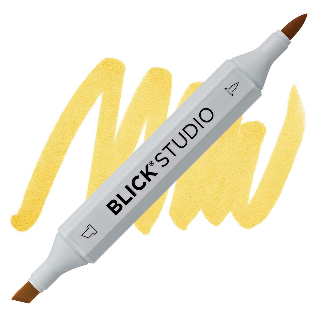 Open in modal - Blick Studio Brush Marker - Yellow Ochre marker and swatch