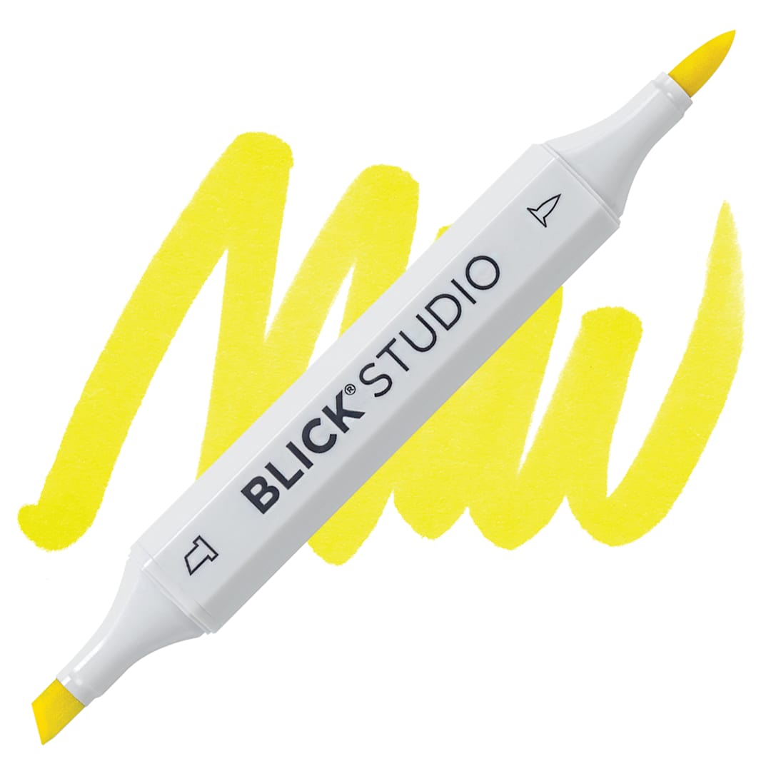 Open in modal - Blick Studio Brush Marker - Canary Yellow marker and swatch