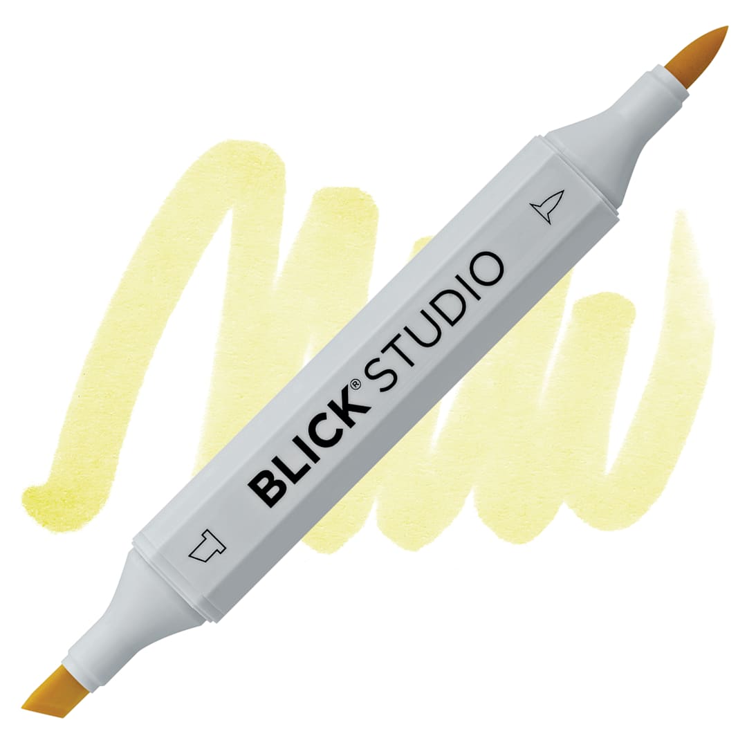 Open in modal - Blick Studio Brush Marker - Light Maize marker and swatch