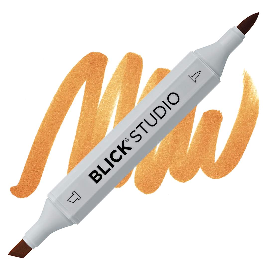 Open in modal - Blick Studio Brush Marker - Burnt Orange marker and swatch
