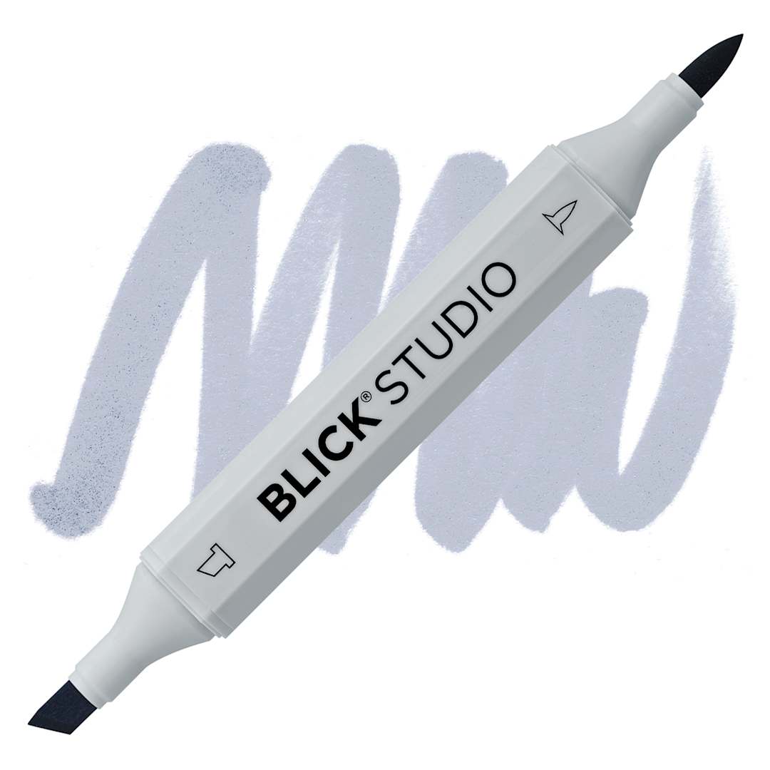 Open in modal - Blick Studio Brush Marker - Steel Blue marker and swatch