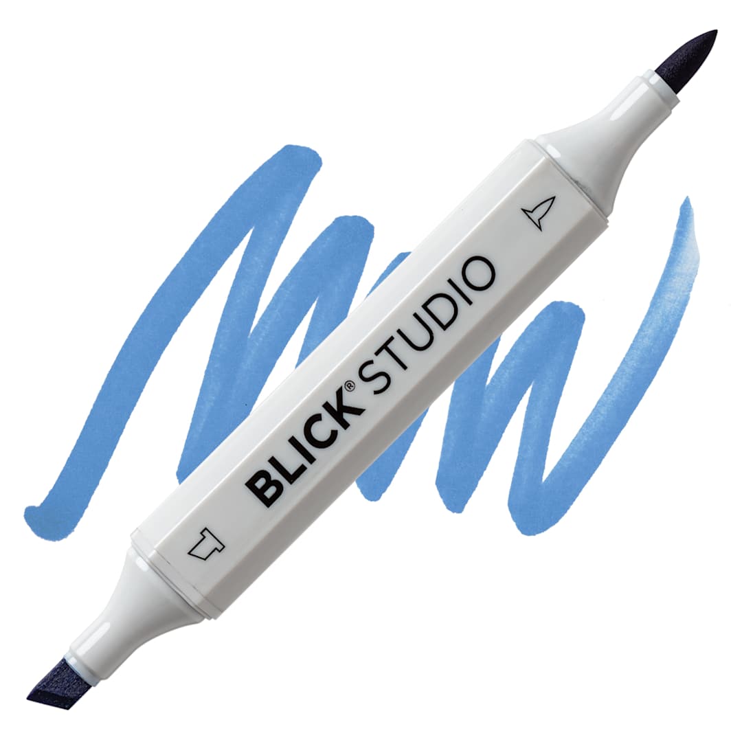 Open in modal - Blick Studio Brush Marker - Willow Blue marker and swatch