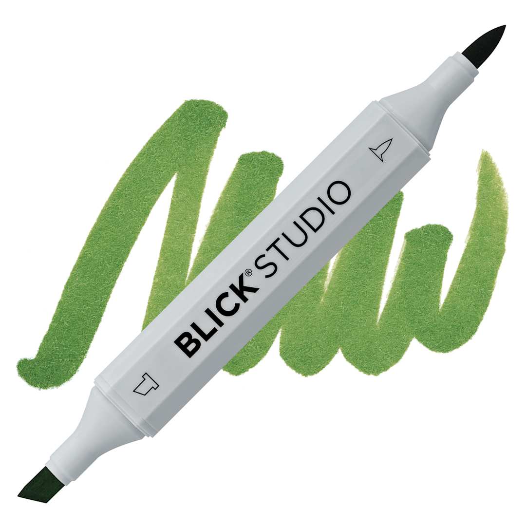 Open in modal - Blick Studio Brush Marker - Leaf Green marker and swatch