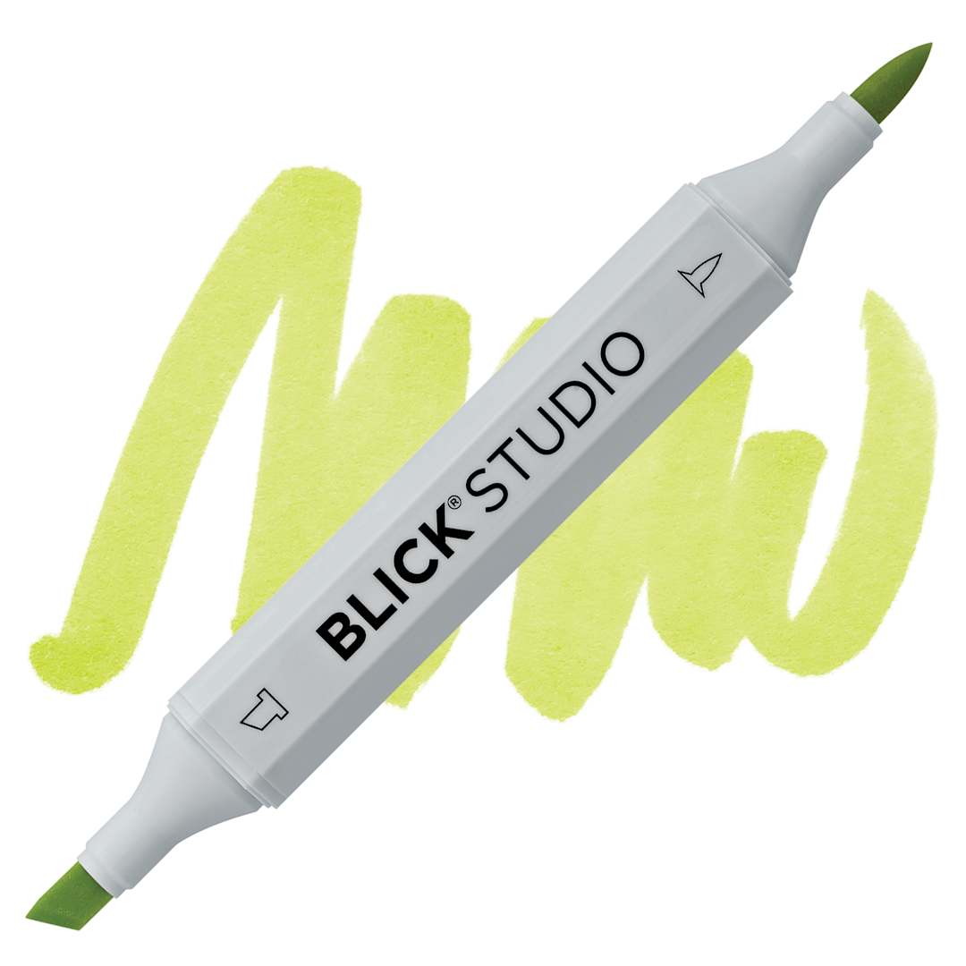 Open in modal - Blick Studio Brush Marker - Lime marker and swatch