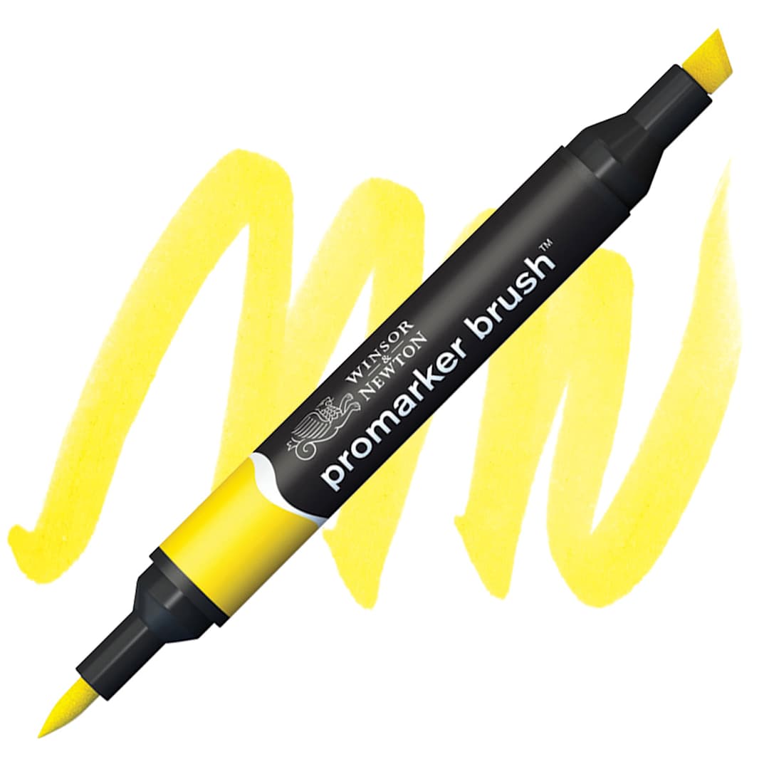 Open in modal - Winsor & Newton Promarker Brush Marker - Canary marker and swatch