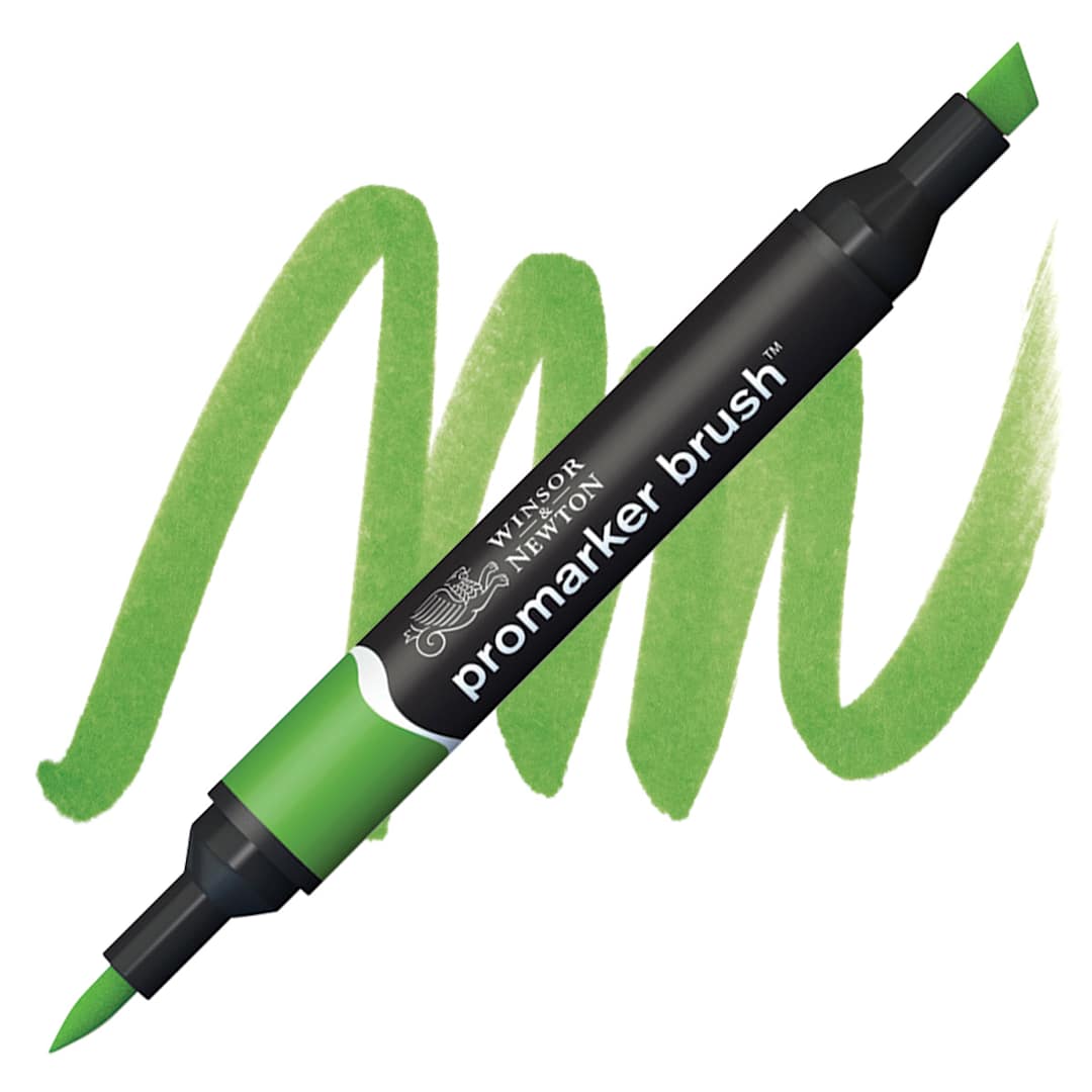 Open in modal - Winsor & Newton Promarker Brush Marker - Forest Green marker and swatch
