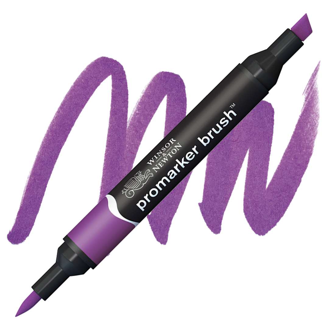 Open in modal - Winsor & Newton Promarker Brush Marker - Plum marker and swatch