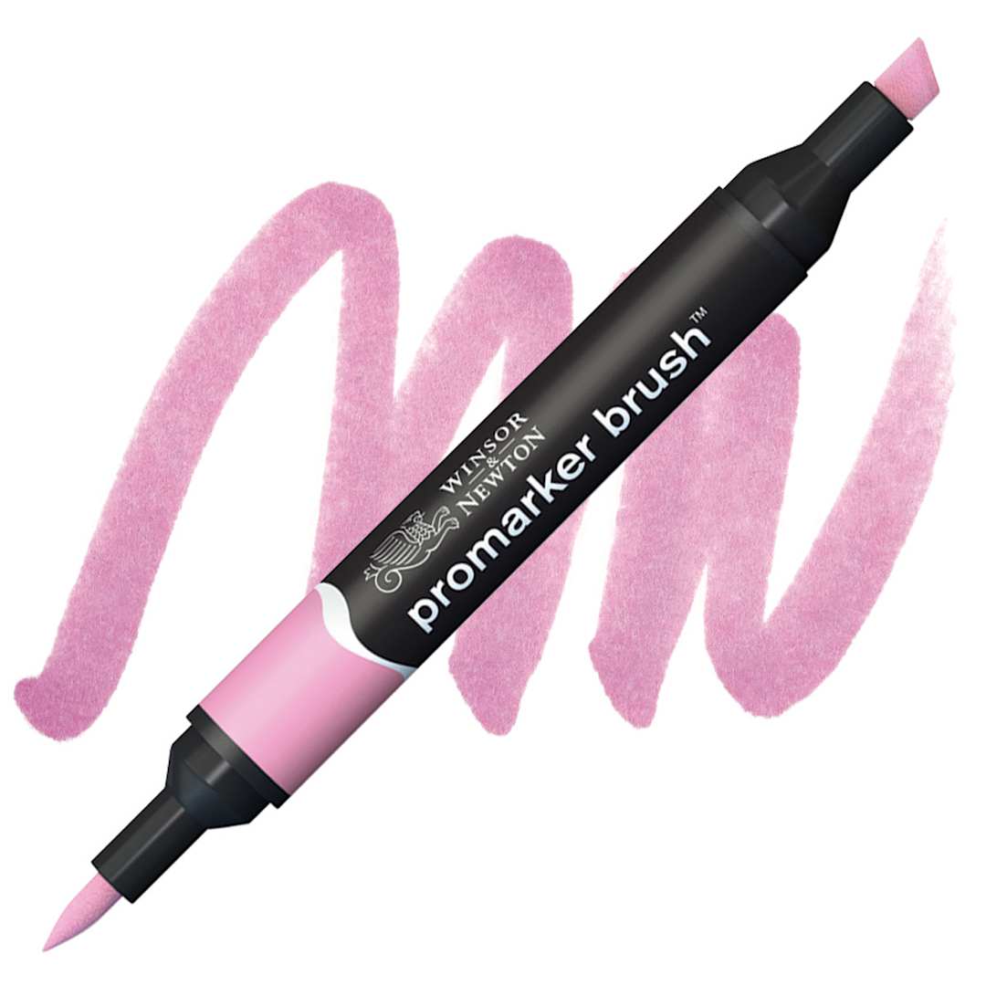 Open in modal - Winsor & Newton Promarker Brush Marker - Rose Pink marker and swatch