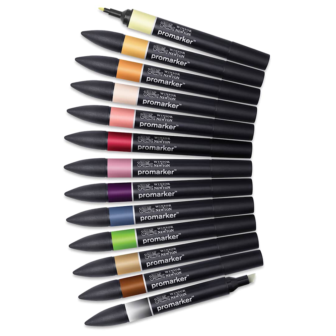 Open in modal - Winsor & Newton Promarker - Manga Steampunk, Set of 13, laid out