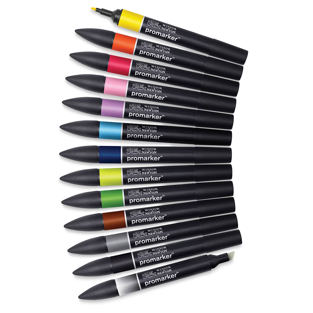Open in modal - Winsor & Newton Promarker - Set 1, Set of 13, fanned out