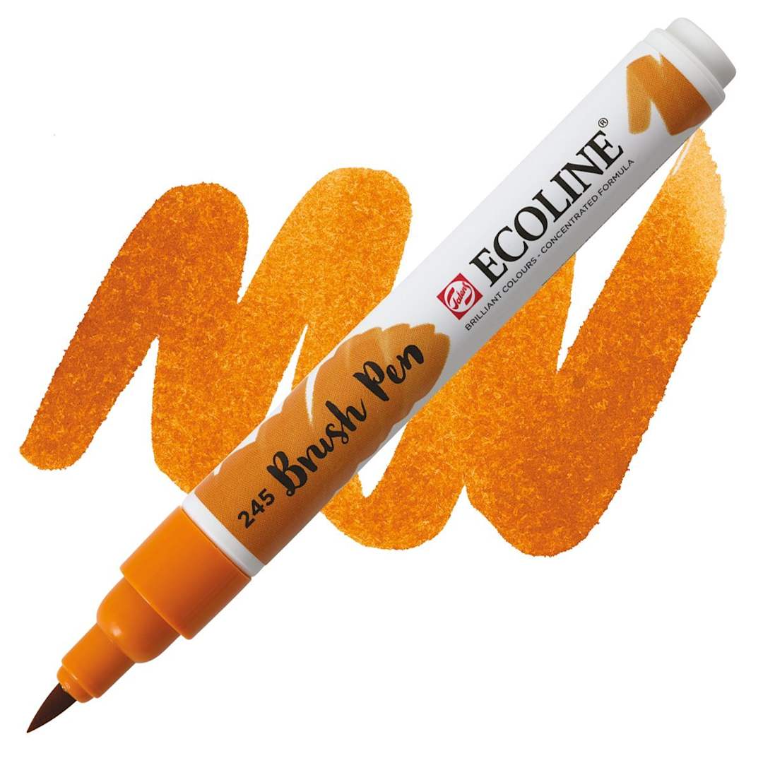 Open in modal - Royal Talens Ecoline Brush Marker - Saffron Yellow marker and swatch