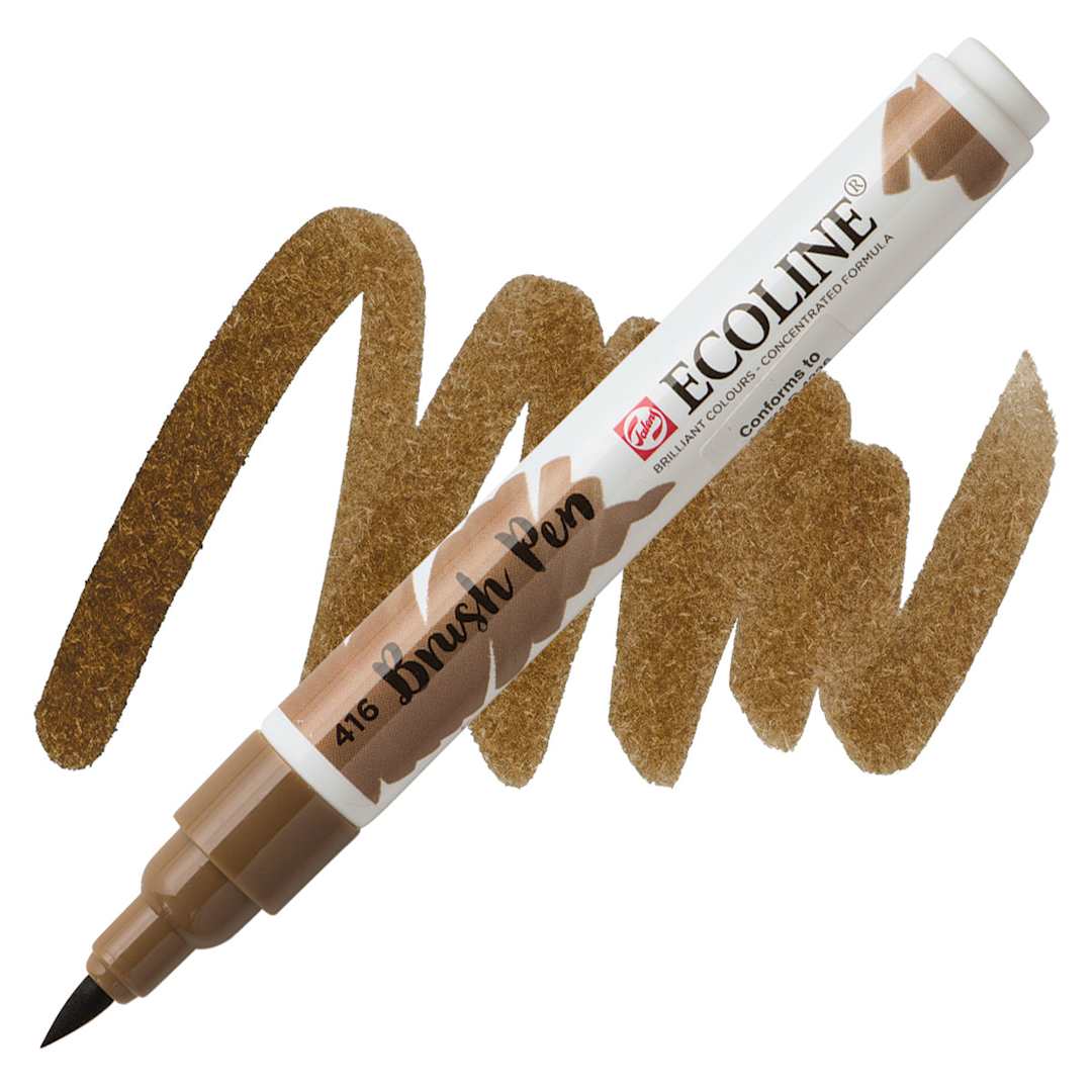 Open in modal - Royal Talens Ecoline Brush Marker - Sepia marker and swatch