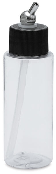 Open in modal - Iwata Crystal Clear Cylinder Bottles - Front view of 2 oz. bottle
