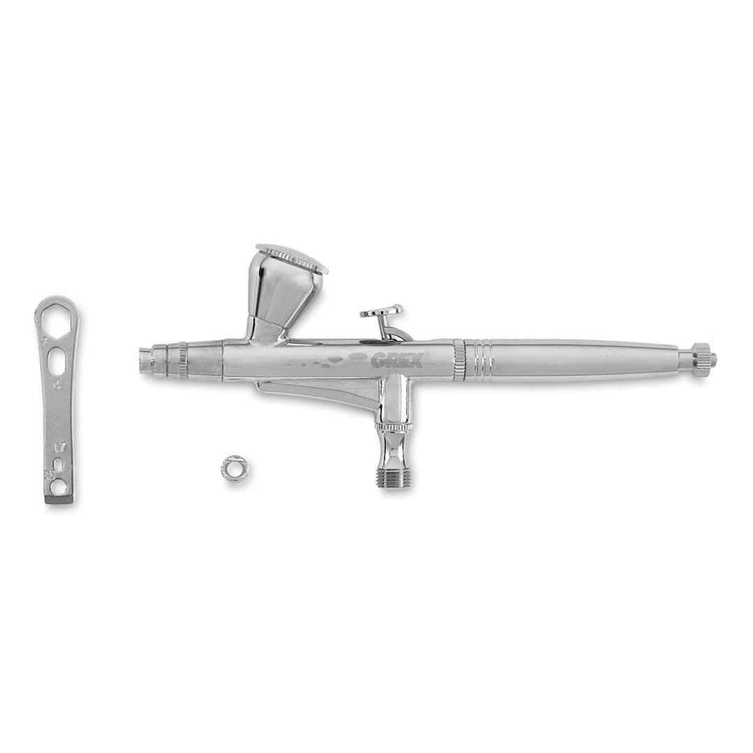 Open in modal - Grex Genesis Essential Airbrush - Side view of .2 mm Needle Top Gravity Feed Airbrush