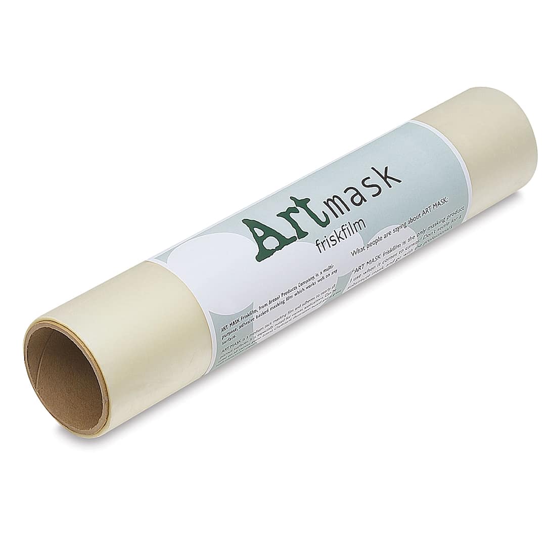 Open in modal - Artool Art Mask Frisket Film Rolls - Angled view of Roll with label