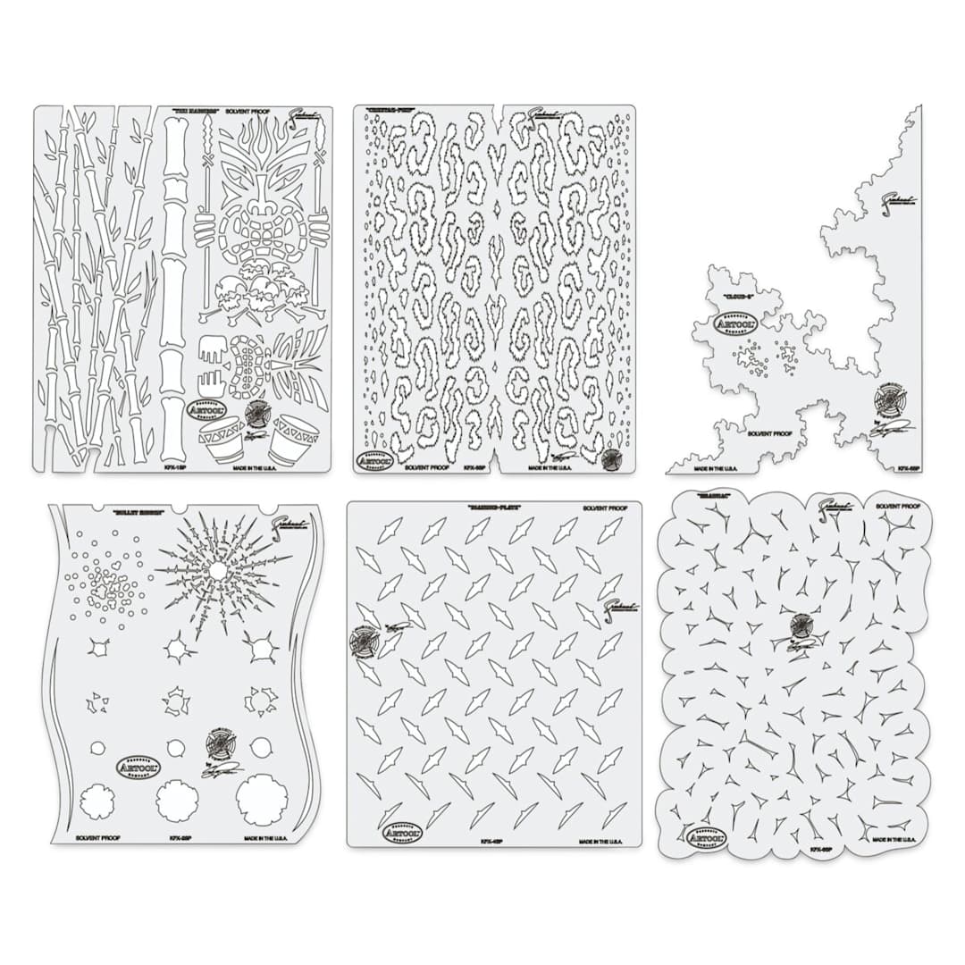 Open in modal - Iwata Artool Freehand Template - Set of 6, Kustom FX Mini, 5" x 7"