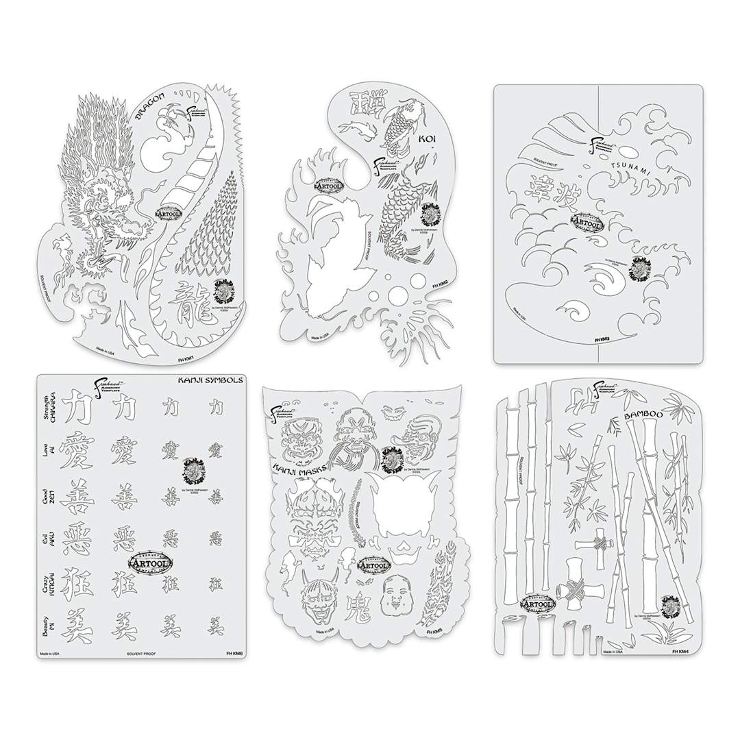 Open in modal - Iwata Artool Freehand Template - Set of 6, Kustom FX Mini