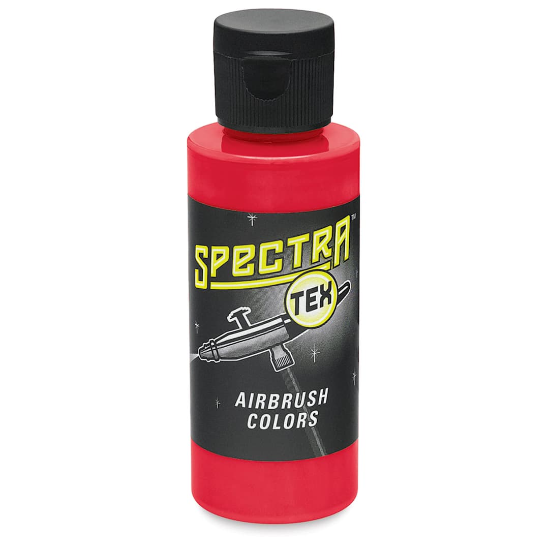 Open in modal - Badger Spectra Tex Airbrush Colors - Single 2 oz bottle of Neon Red shown