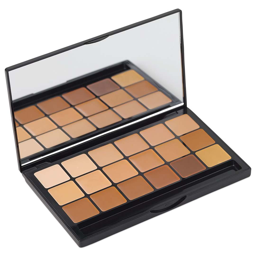 Open in modal - Graftobian HD Glamour Creme Palettes - Angled view of Warm Super Palette