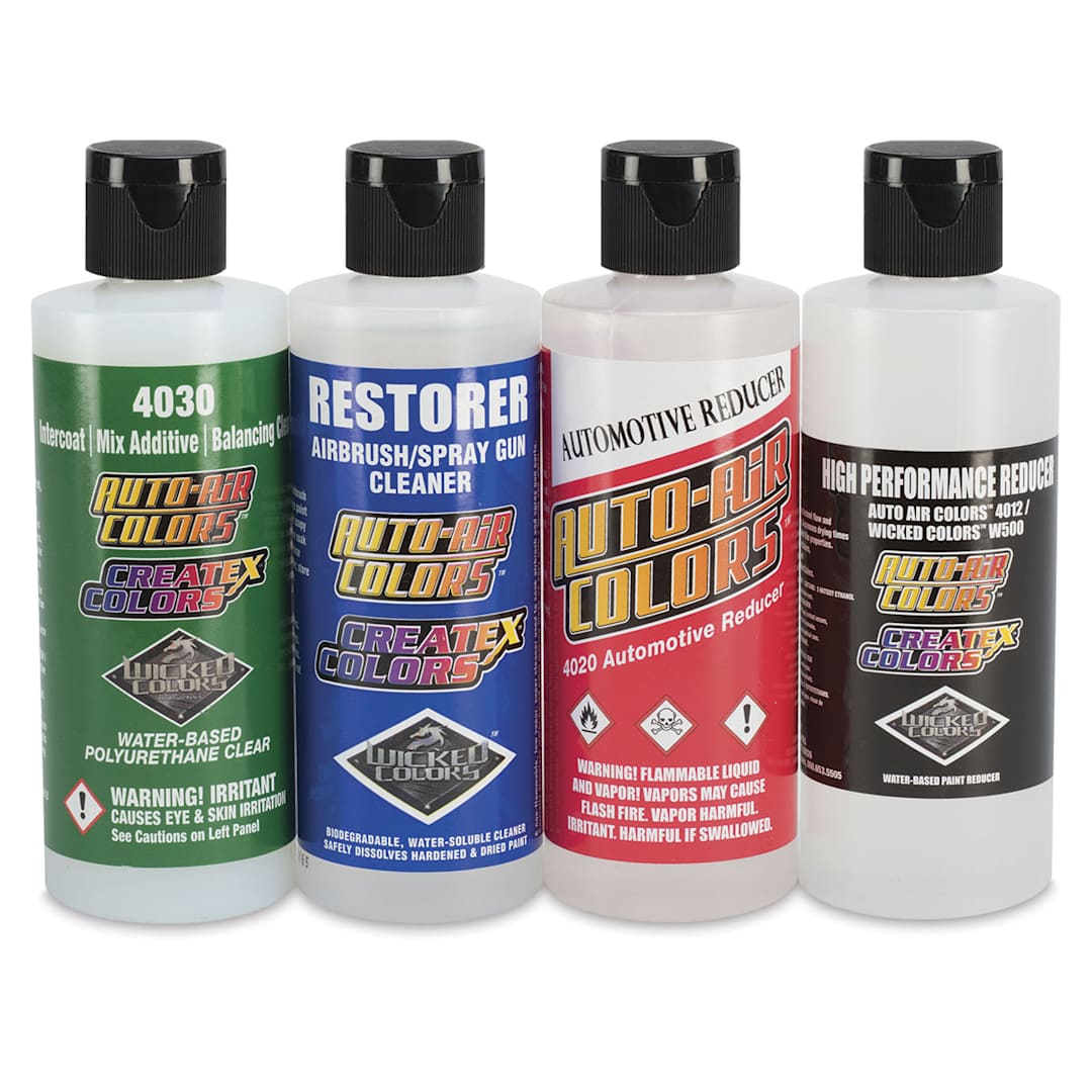 Open in modal - Createx Airbrush Additives And Mediums - Additive Set with 4020 Automotive Reducer, Set of 4, 4 oz