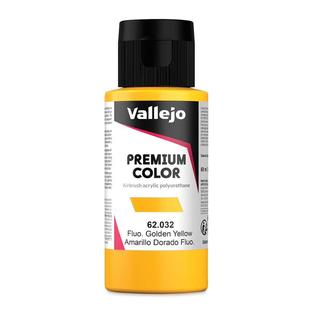 Open in modal - Vallejo Premium Airbrush Colors - 60 ml, Fluorescent Golden Yellow