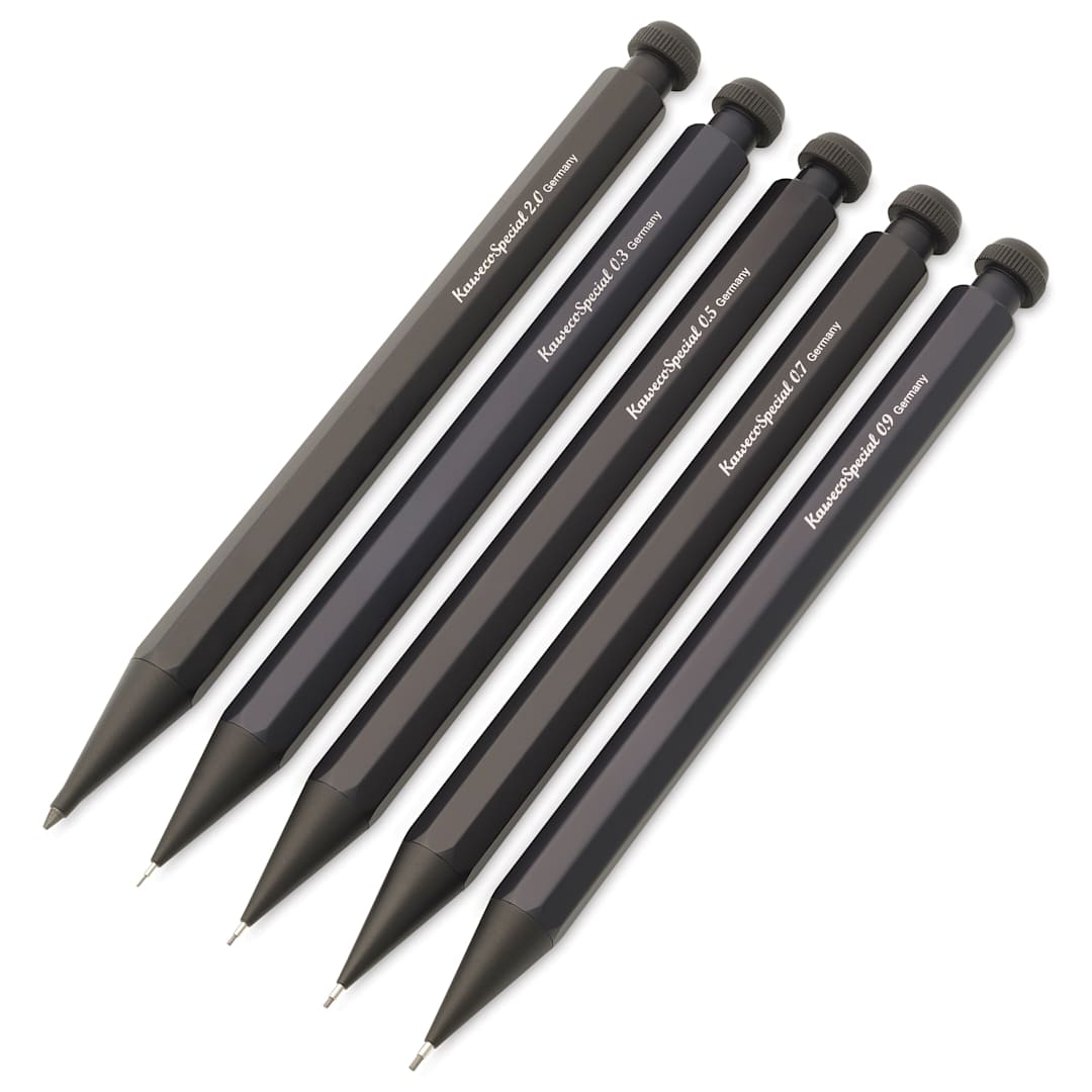 Open in modal - Kaweco Special Mechanical Pencils, laid out in various sizes