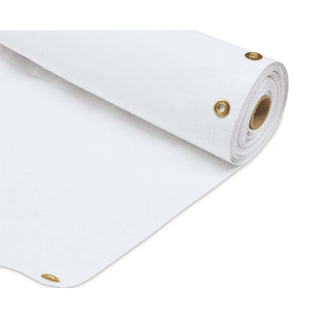Open in modal - Vinyl Sign Banner - 22" x 24 yd, White (Close-up of banner)