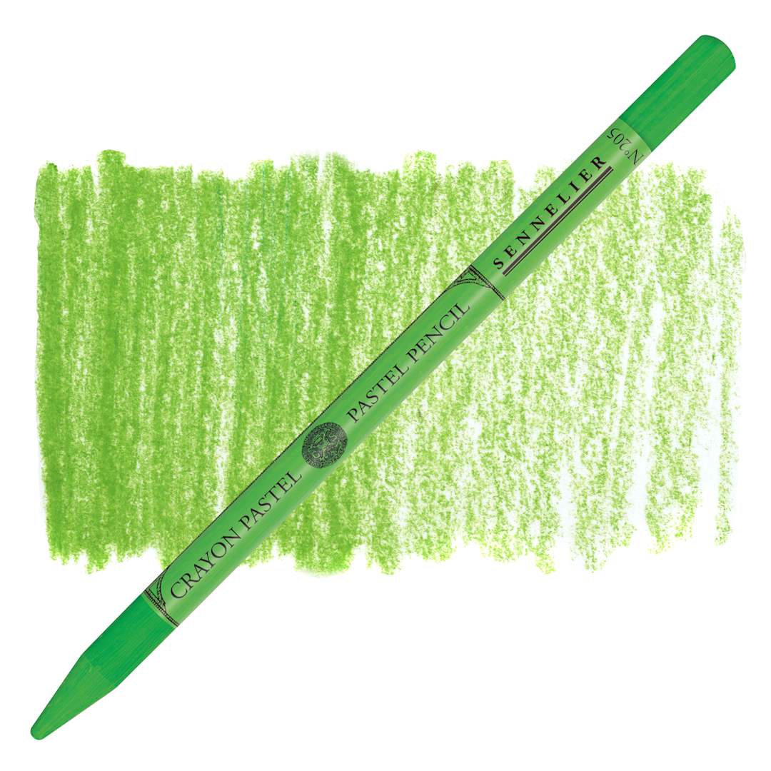 Open in modal - Sennelier Woodless Pastel Pencil - Apple Green, swatch and pencil
