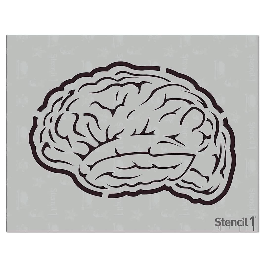 Open in modal - Stencil1 Stencil - Brain, 8-1/2'' x 11''