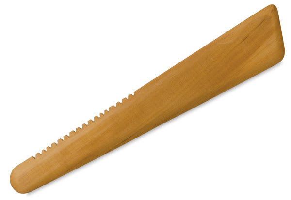 Open in modal - Potters' Throwing Ribs - Side view of Shape 3 Toothed tool
