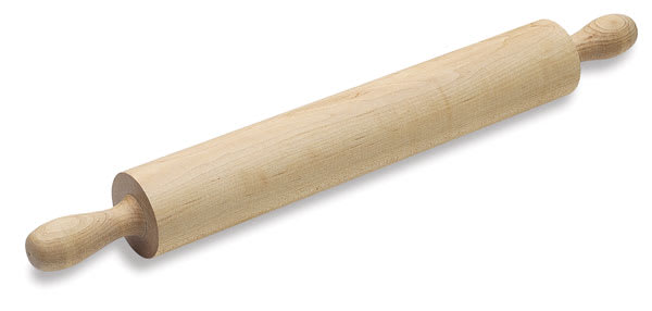 Open in modal - Solid Maple Slab Roller - Left angled view showing integrated handle