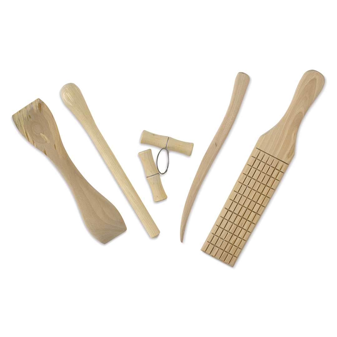 Open in modal - Richeson Heavy-Duty Pottery Tool Kit - alternate top view of 5 Tools