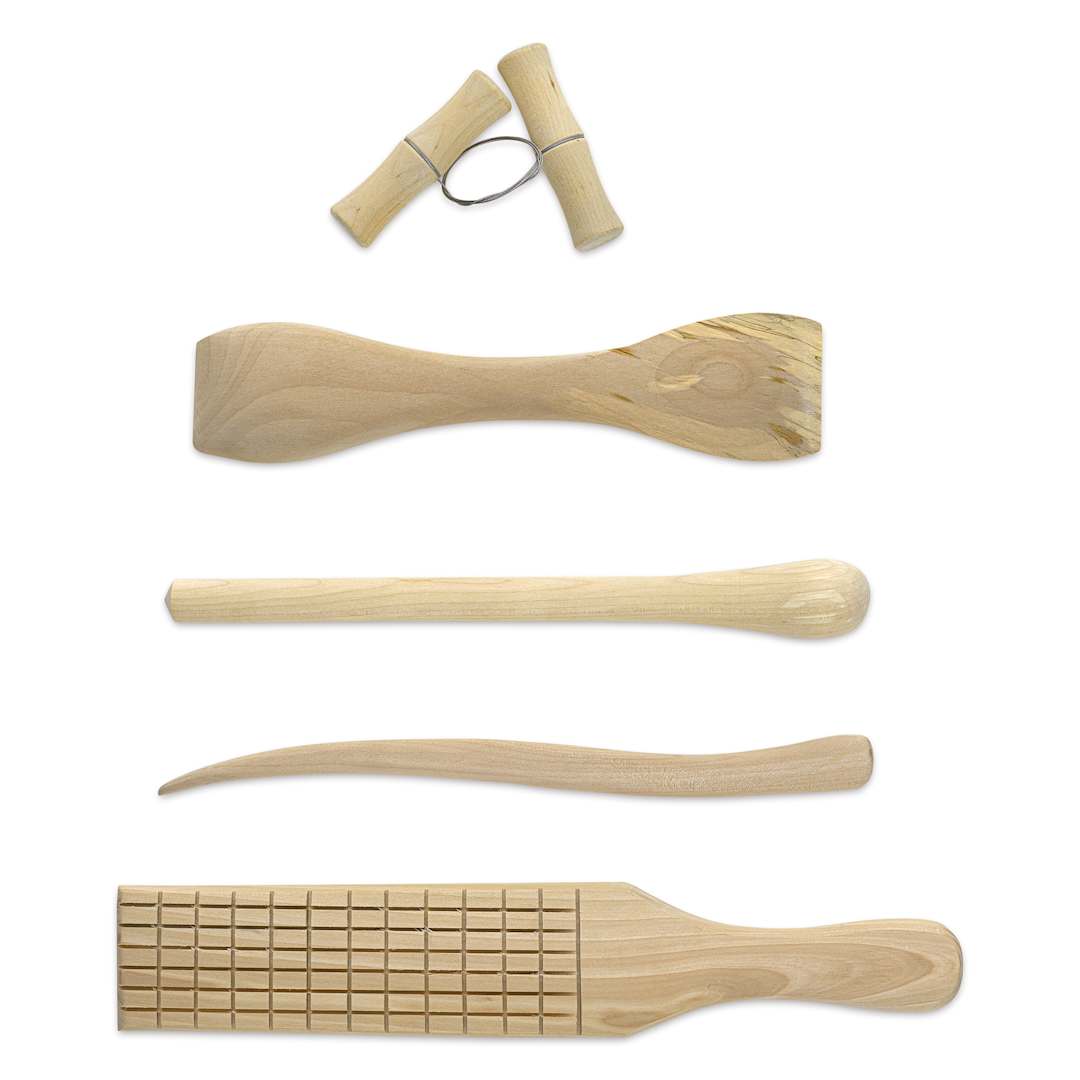 Open in modal - Richeson Heavy-Duty Pottery Tool Kit - Top view of 5 Tools