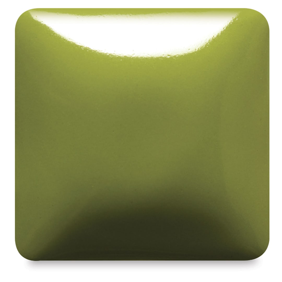 Open in modal - Blick Essentials Gloss Glaze - Pint, Grass Green, fired at Cone 06 oxidation