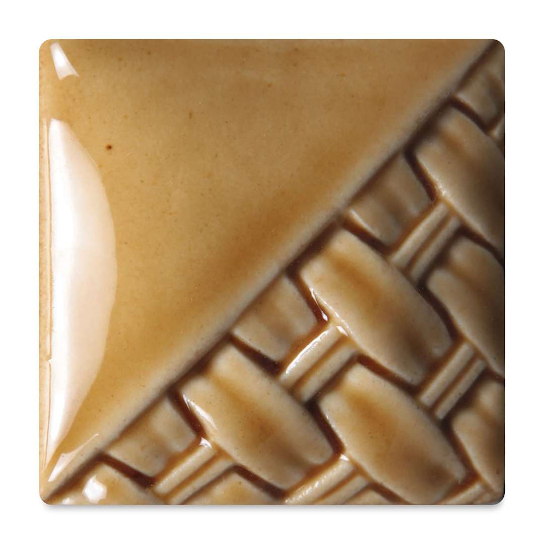 Open in modal - Mayco Stoneware Classic Glaze - Amber Topaz, fired at cone 6 oxidation