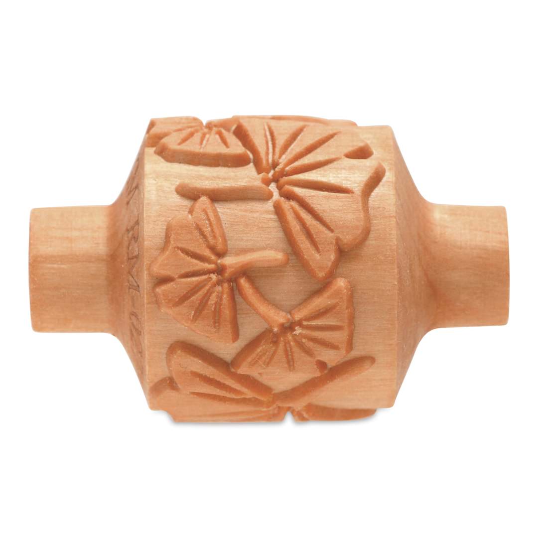 Open in modal - MKM Pottery Tools Medium Handle Roller - Ginkgo Leaves
