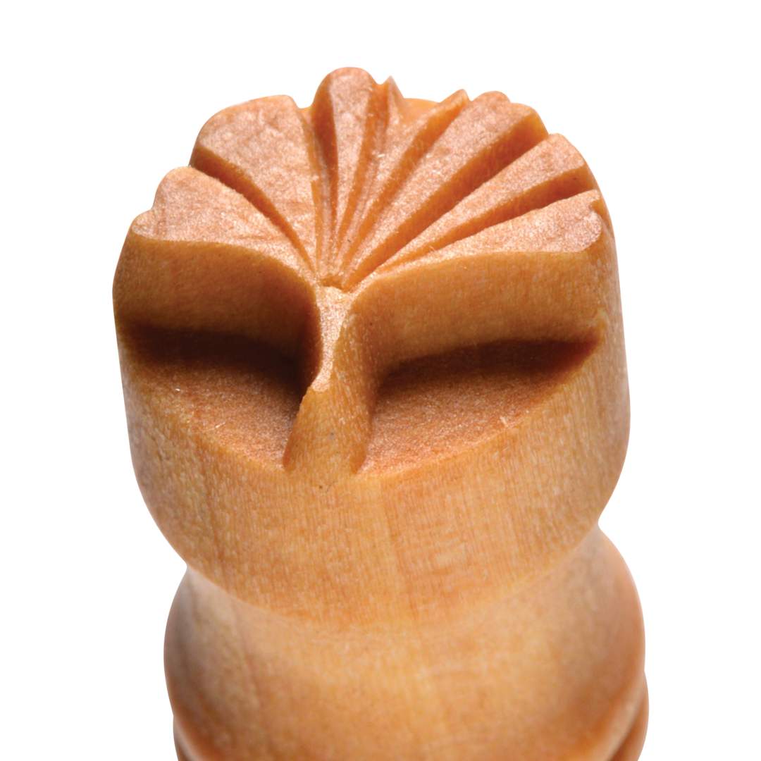 Open in modal - MKM Pottery Tools Small Round Stamp - SCS-048, Gingko Leaf