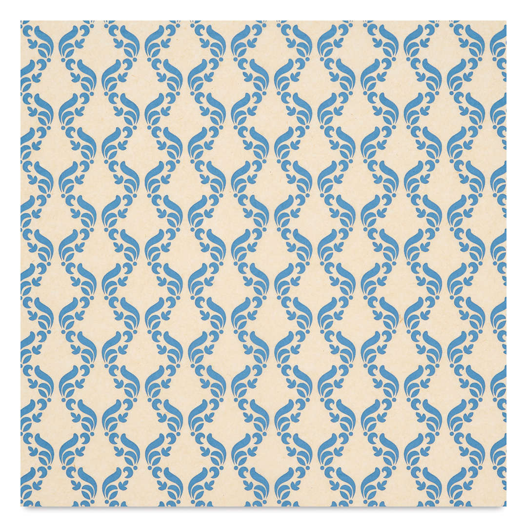 Open in modal - Elan Transfers Underglaze Transfer Sheet - Damask Piping, Blue close up