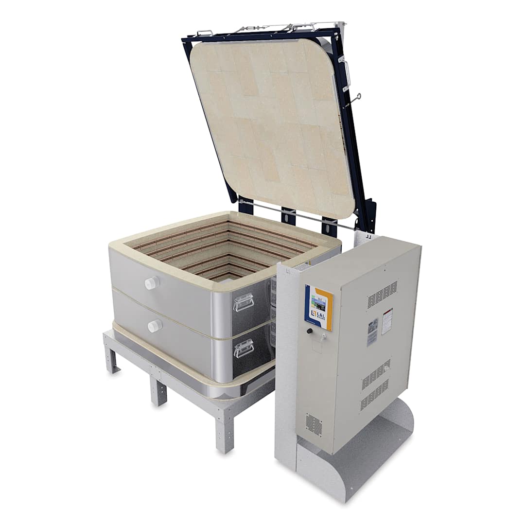 Open in modal - L&L Davinci Square Kiln - XB3218-D, Cone 10, 240V-3P, 51.2A, 18" H x 30-1/2" W x 30-1/2" D
