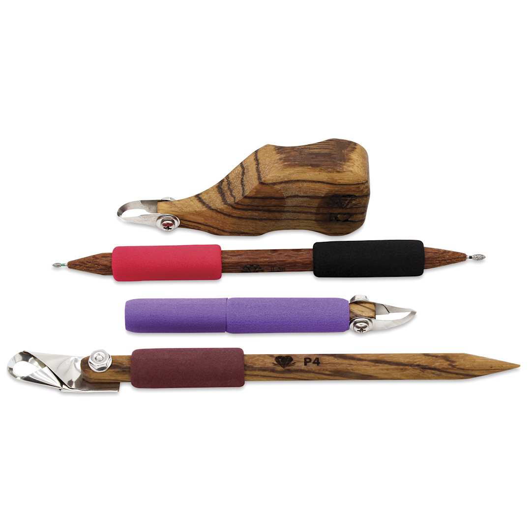 Open in modal - DiamondCore Exotic Carving Tools - Set of 4 - lying in parallel