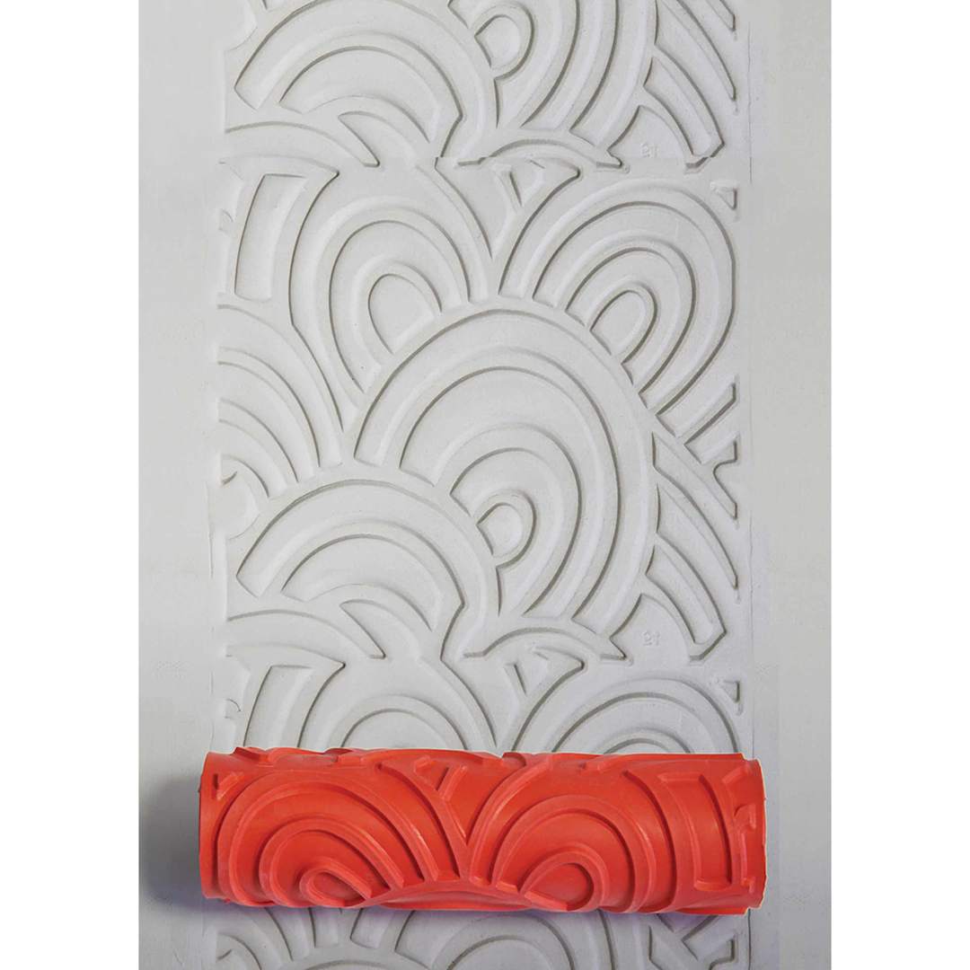 Open in modal - Xiem Tools Art Roller - Nami Waves applied to clay with roller