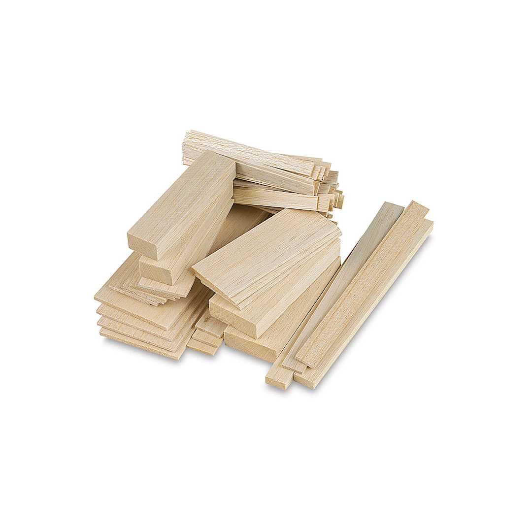 Open in modal - Midwest Products Balsa Bag Assortment - Example of Assorted widths and lengths available in Assortments