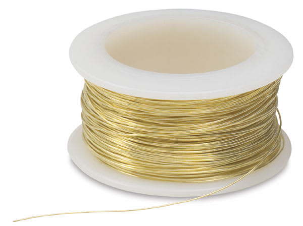 Open in modal - Arcor Brass Wire Spool - 75 ft spool shown horizontally

