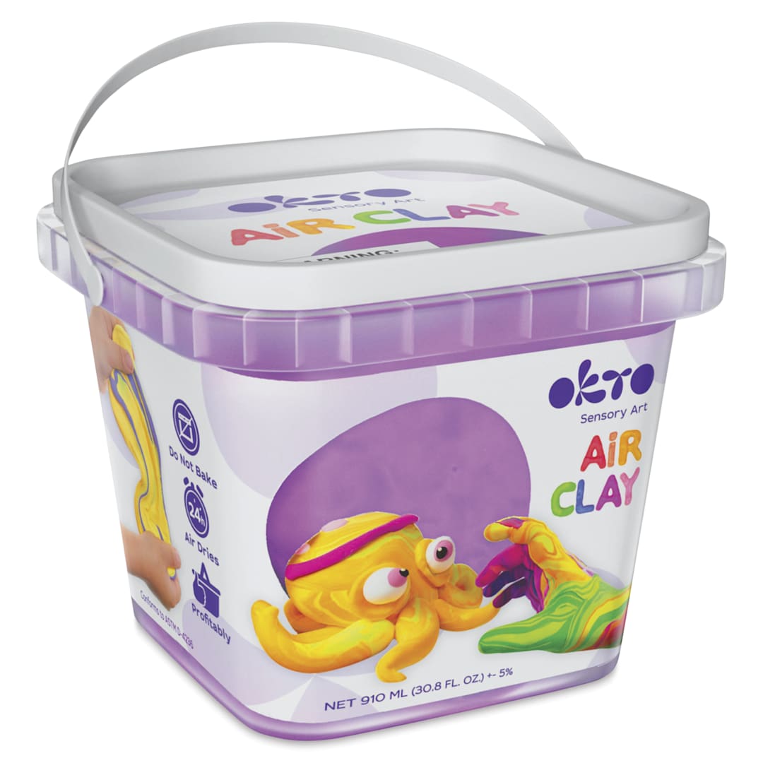 Open in modal - OKTO Sensory Art Air Clay Bucket - Purple - front of packaging