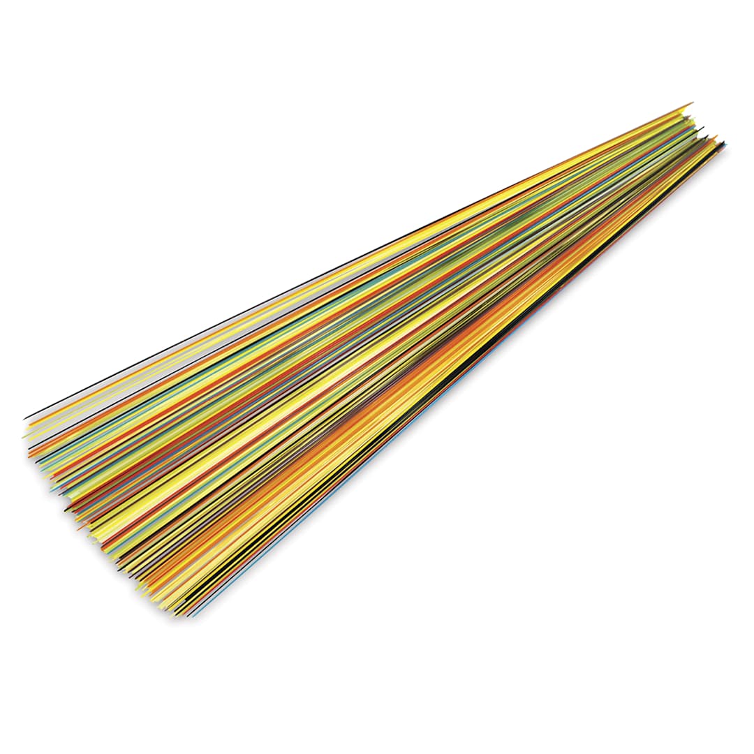 Open in modal - Fuseworks Glass Stringers - Stack of Glass stringers showing color variety
