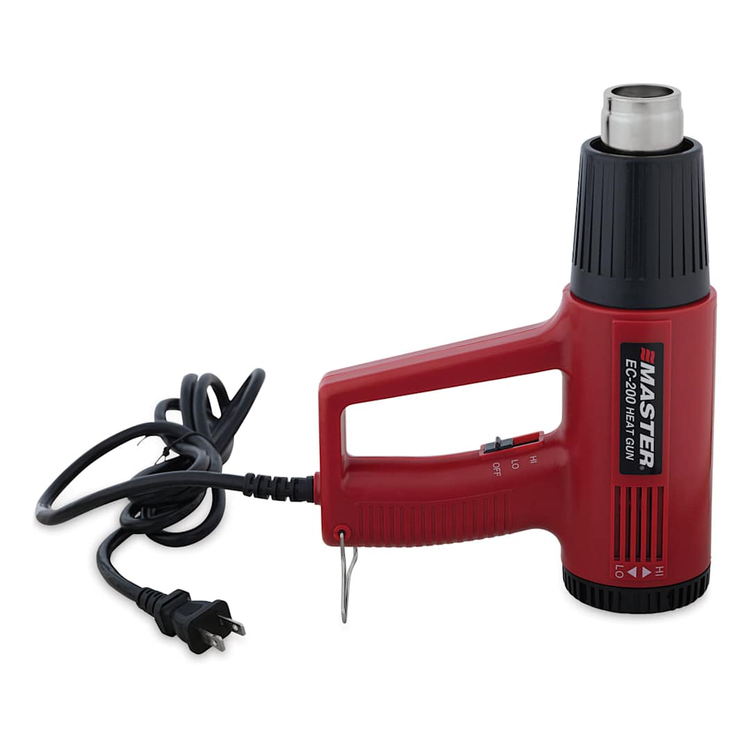 Open in modal - Master EC-200 Heat Gun - Side view of Heat Gun pointing upwards showing cord