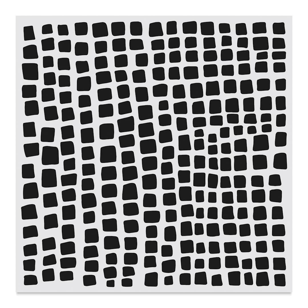 Open in modal - The Crafter's Workshop Stencil - Square Stones, 6" x 6"