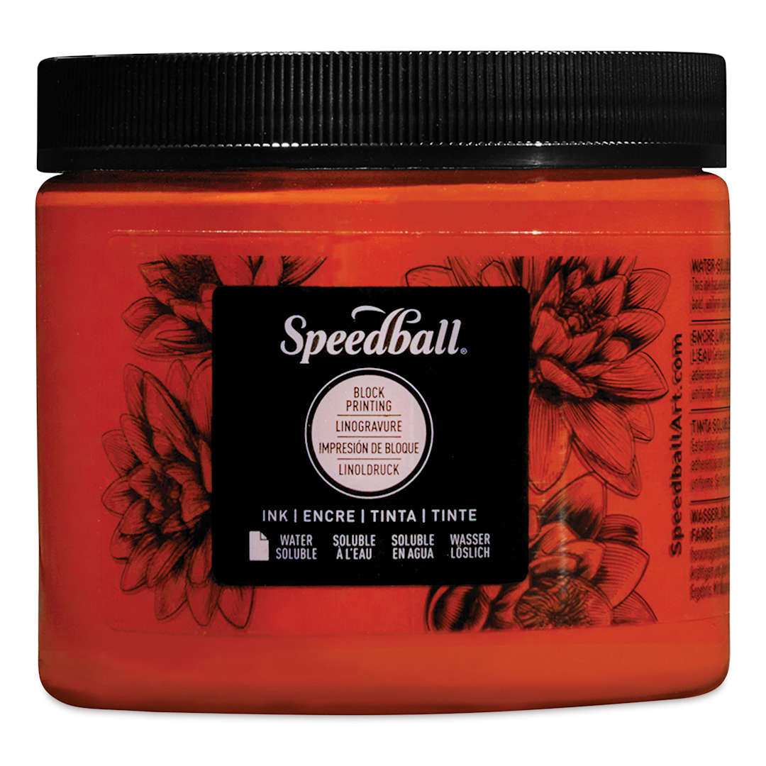 Open in modal - Speedball Water-Soluble Block Printing Ink - Orange, 16 oz