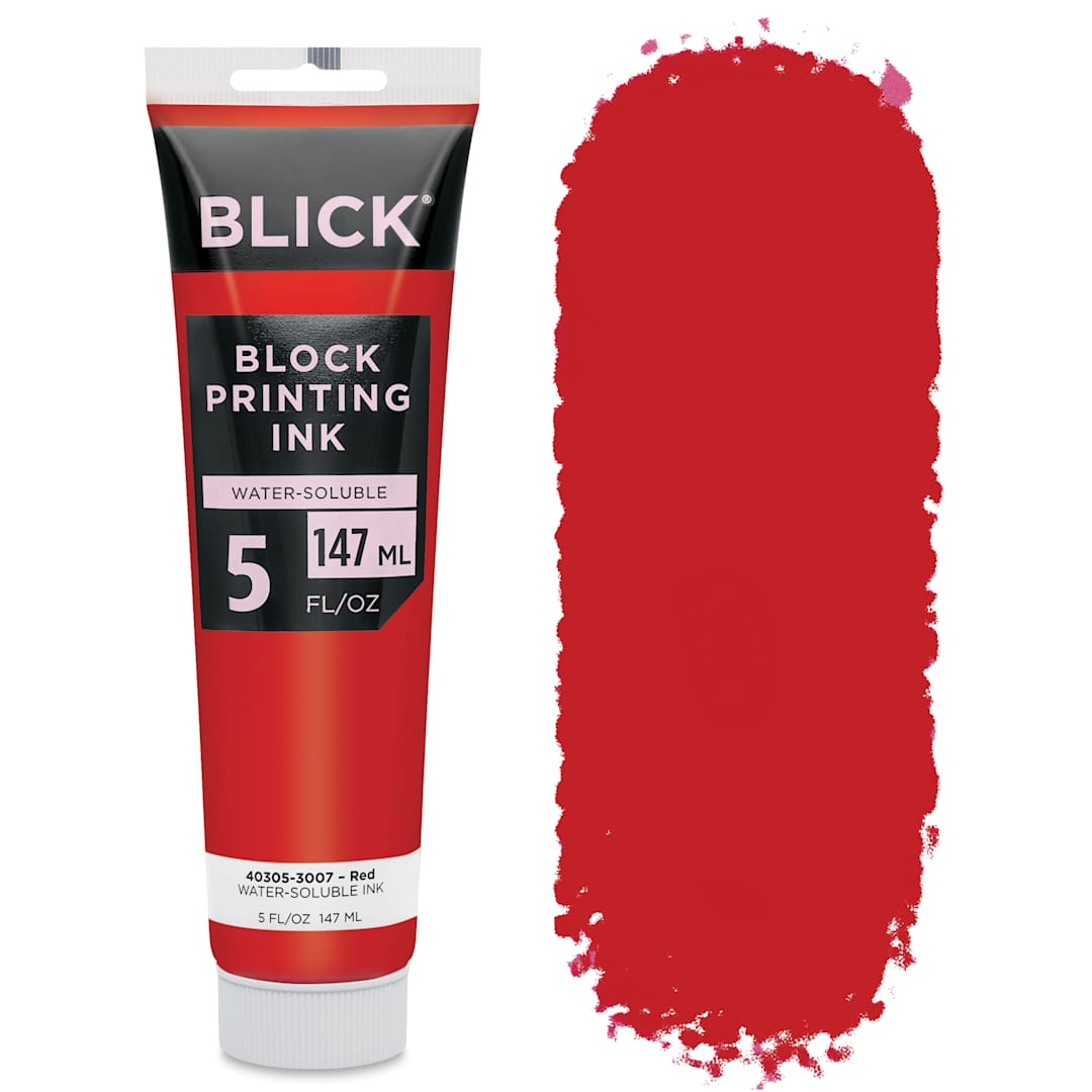 Open in modal - Blick Water-Soluble Block Printing Ink - Red, 5 oz Tube