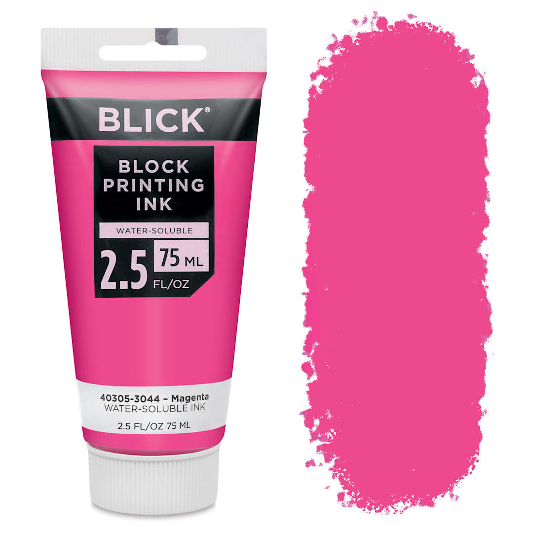 Open in modal - Blick Water-Soluble Block Printing Ink - Magenta, 2.5 oz Tube